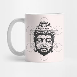 Buddha Sacred Geometry grey Mug